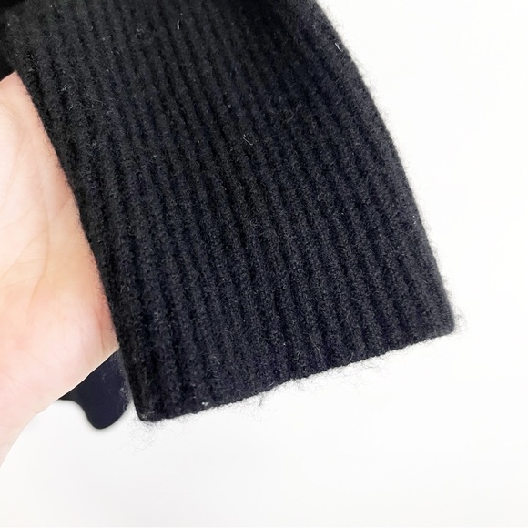 BOGO! EILEEN FISHER 100% Cashmere Ribbed Draped Turtleneck Sweater Black Small - Picture 9 of 10